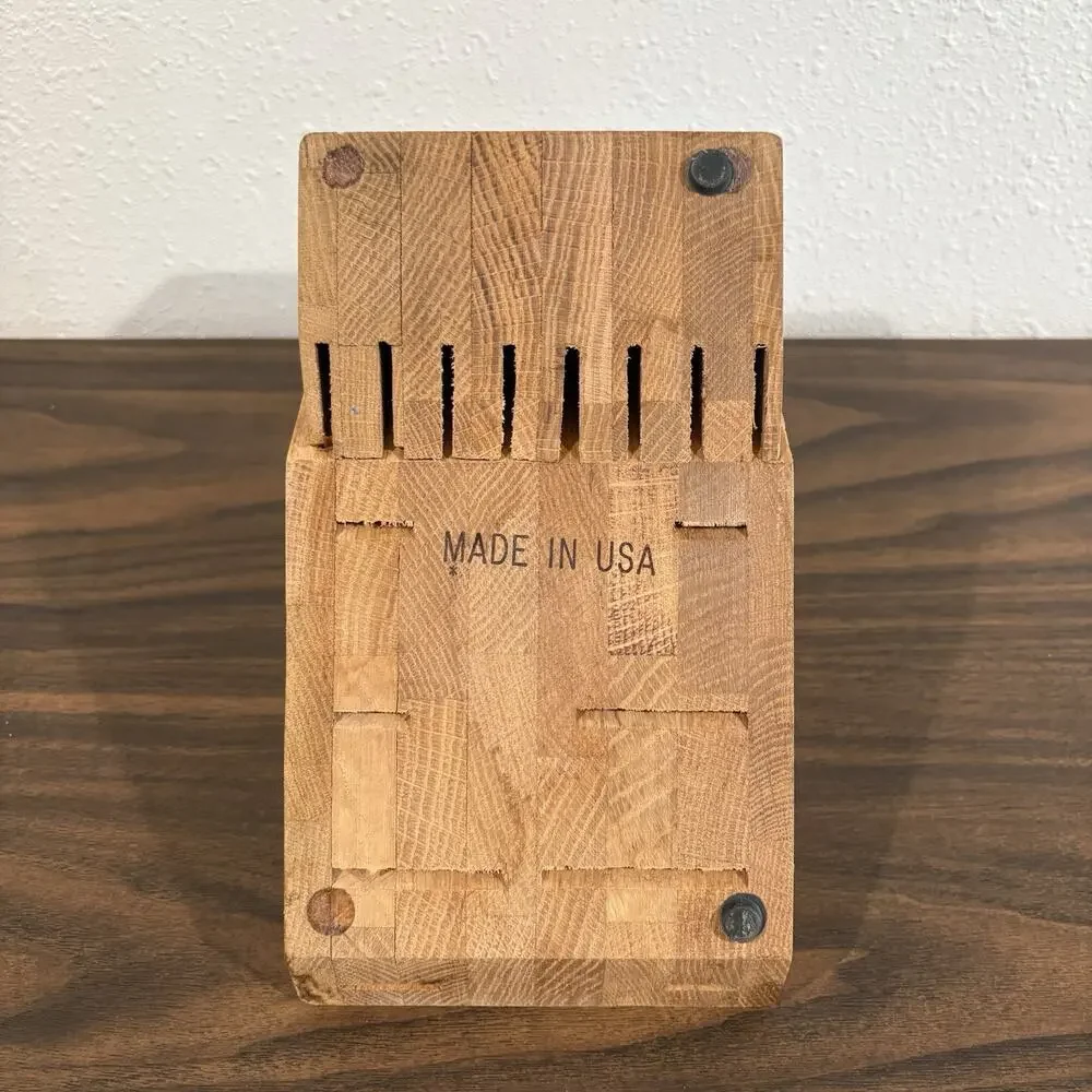 Cutco 1748 Homemaker 18 Slot Knife Block 8 Steak Slots Honey Oak Wood USA Made